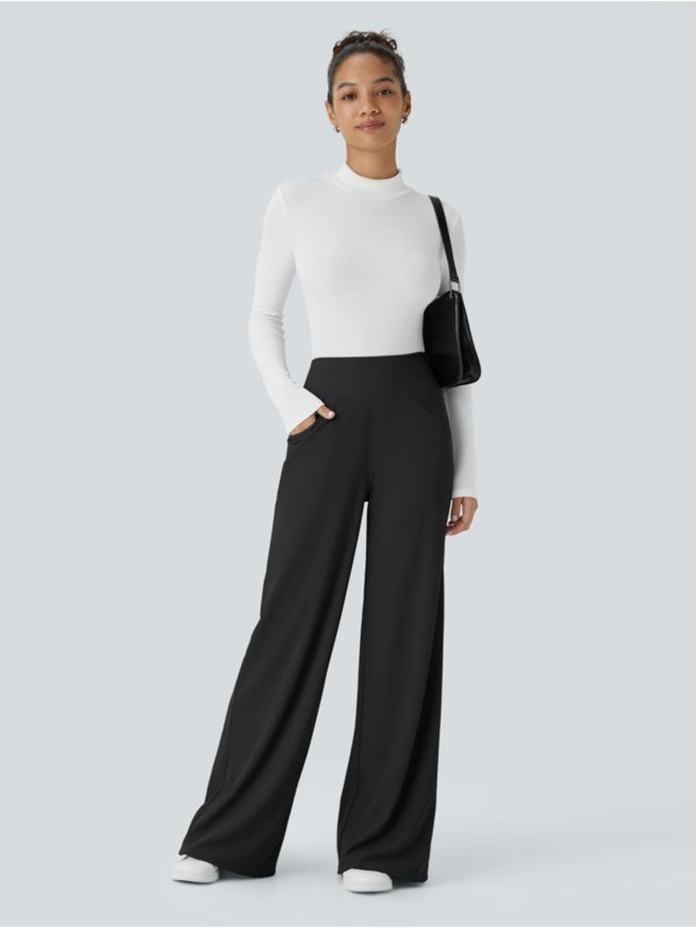 Halara Flex High Waisted Tummy Control MicroWaffle Wide Leg Pants
